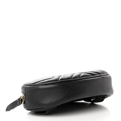 Gucci Calfskin Matelasse GG Marmont Belt Bag 85 34 Black 4 of 20
