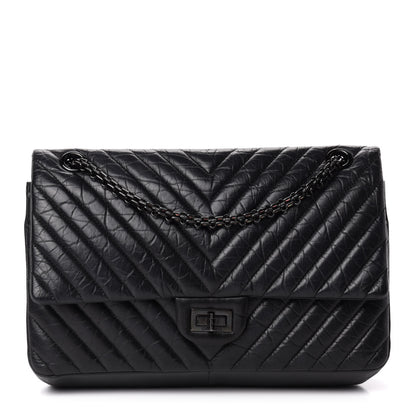 Chanel Aged Calfskin Chevron Quilted 2.55 Reissue 226 So Black 1 of 15