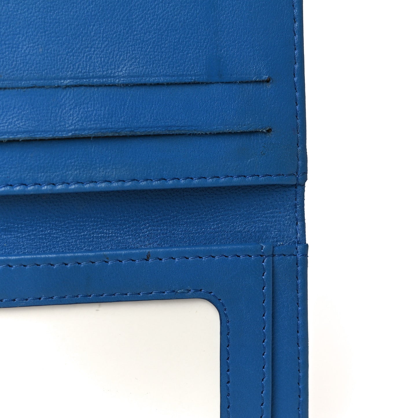 Lambskin Quilted Card Holder Wallet Blue