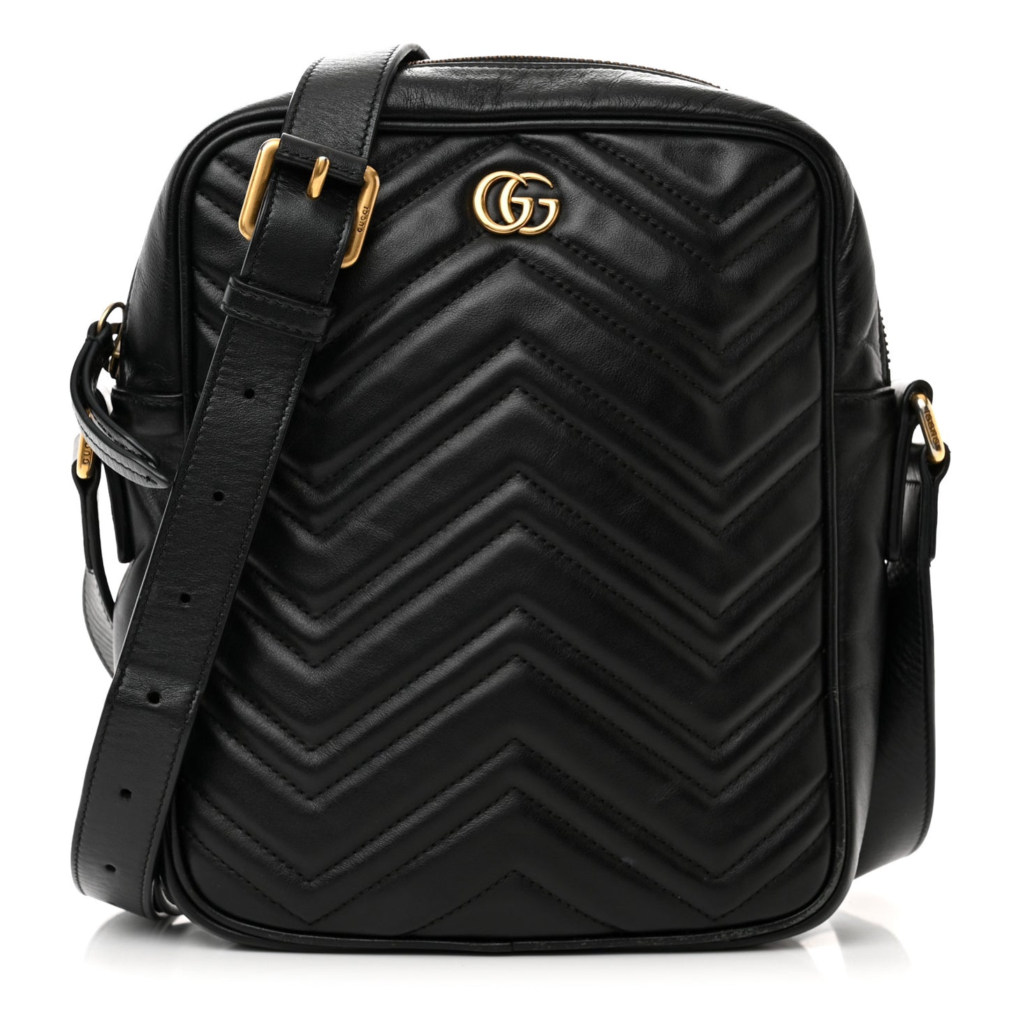 Calfskin Matelasse GG Marmont Travel Bag Black