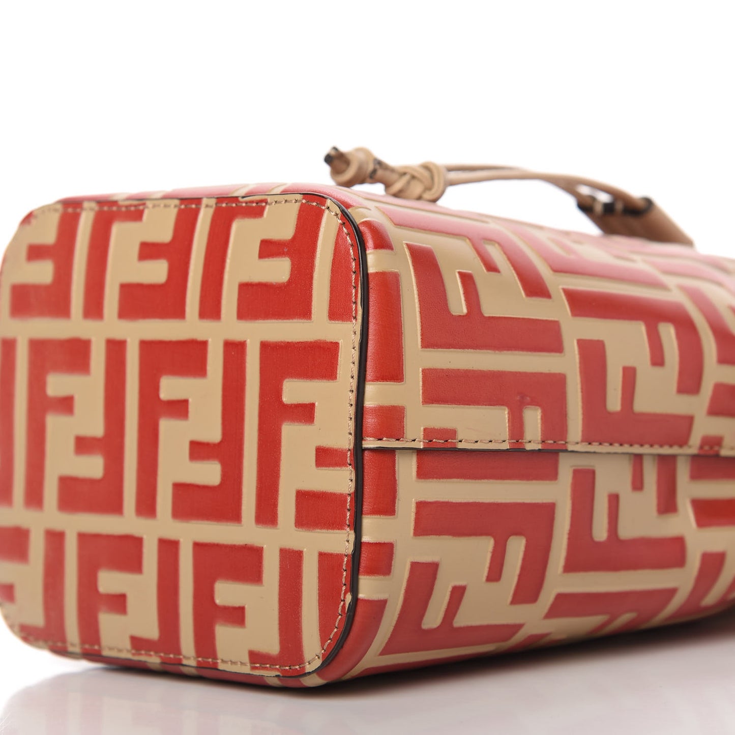 Vitello Liberty F is Fendi FF Embossed Mini Mon Tresor Bucket Bag Amido Fiamma