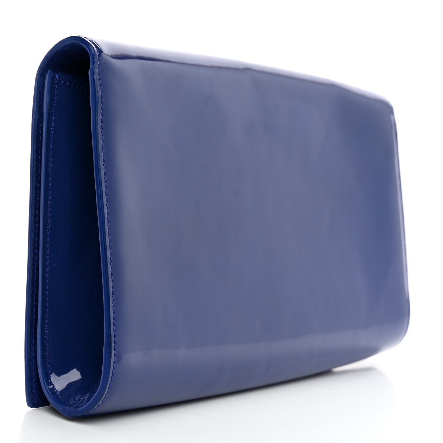 Patent Calfskin Monogram Large Belle De Jour Clutch Royal Blue