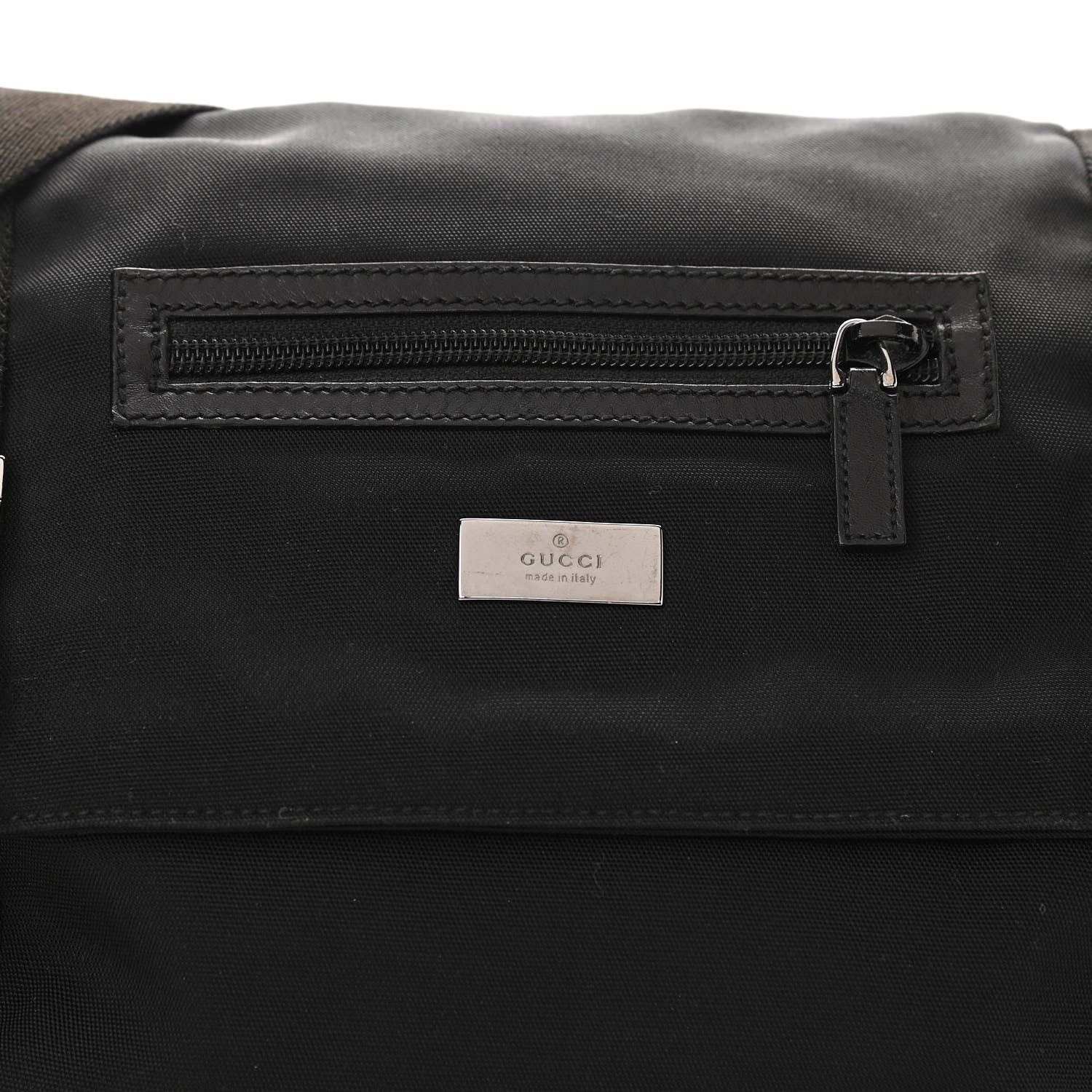 Gucci Canvas Double Buckle Flap Messenger Bag Black 8 of 11