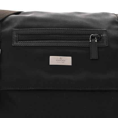 Gucci Canvas Double Buckle Flap Messenger Bag Black 8 of 11