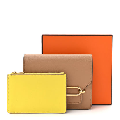 Hermes Evercolor Bi-color Roulis Slim Wallet Chai Lime 14 of 14