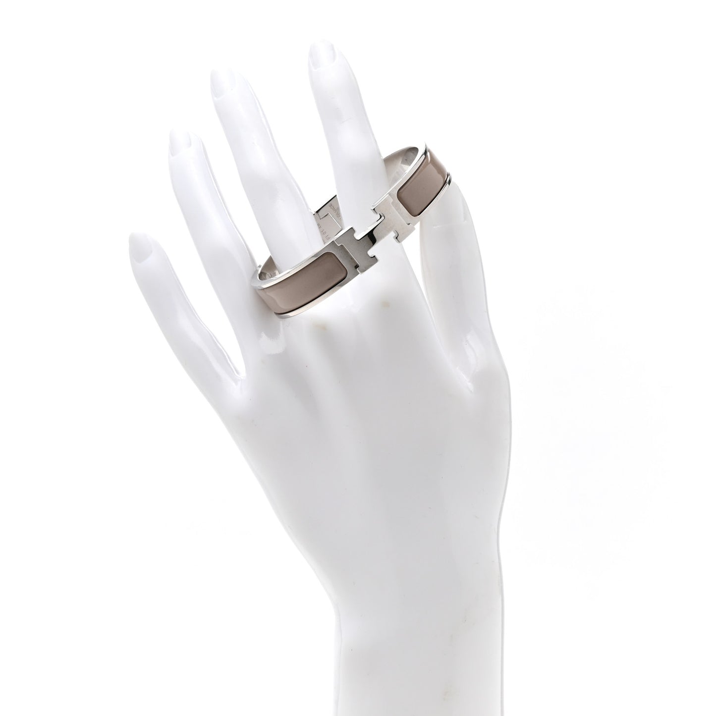 Enamel Narrow Clic Clac H Bracelet PM Marron Glace