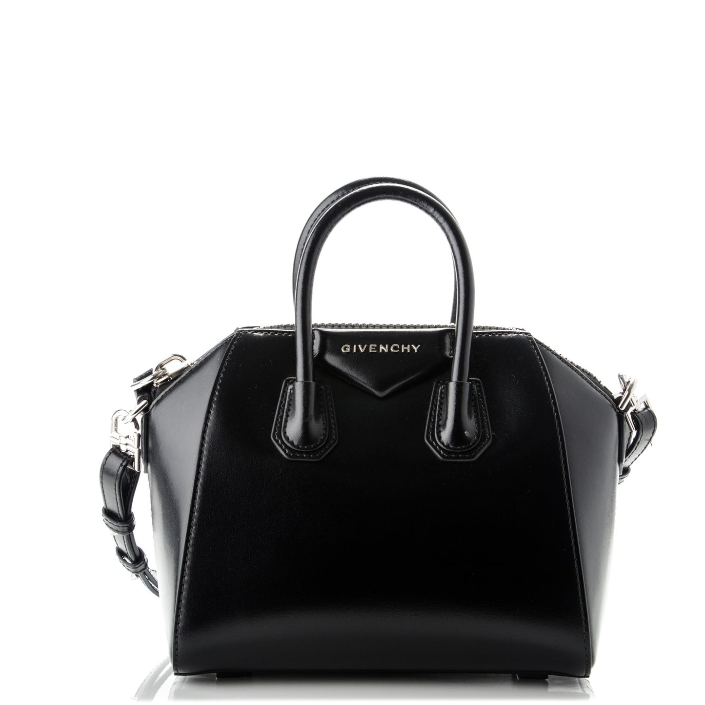 Shiny Lord Calfskin Mini Antigona Black