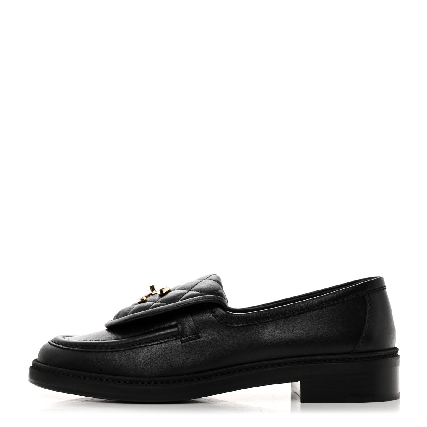 Lambskin Quilted CC Turnlock Loafers 37.5 Black