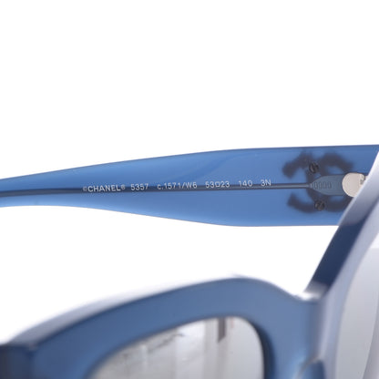 Chanel Acetate Mirror CC Square Sunglasses 5357 Blue 5 of 8