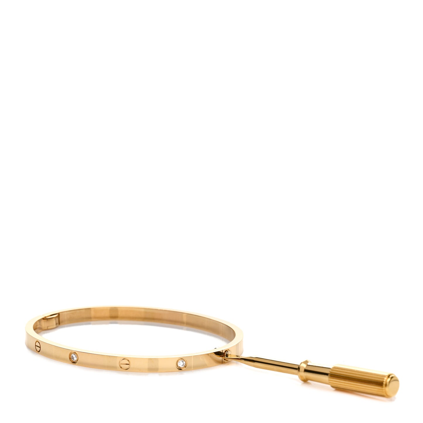 18K Yellow Gold 6 Diamond Small LOVE Bracelet 16