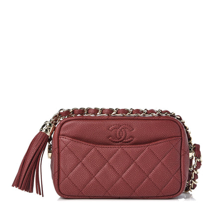Chanel Caviar Quilted Coco Tassel Camera Case Burgundy 1 of 8