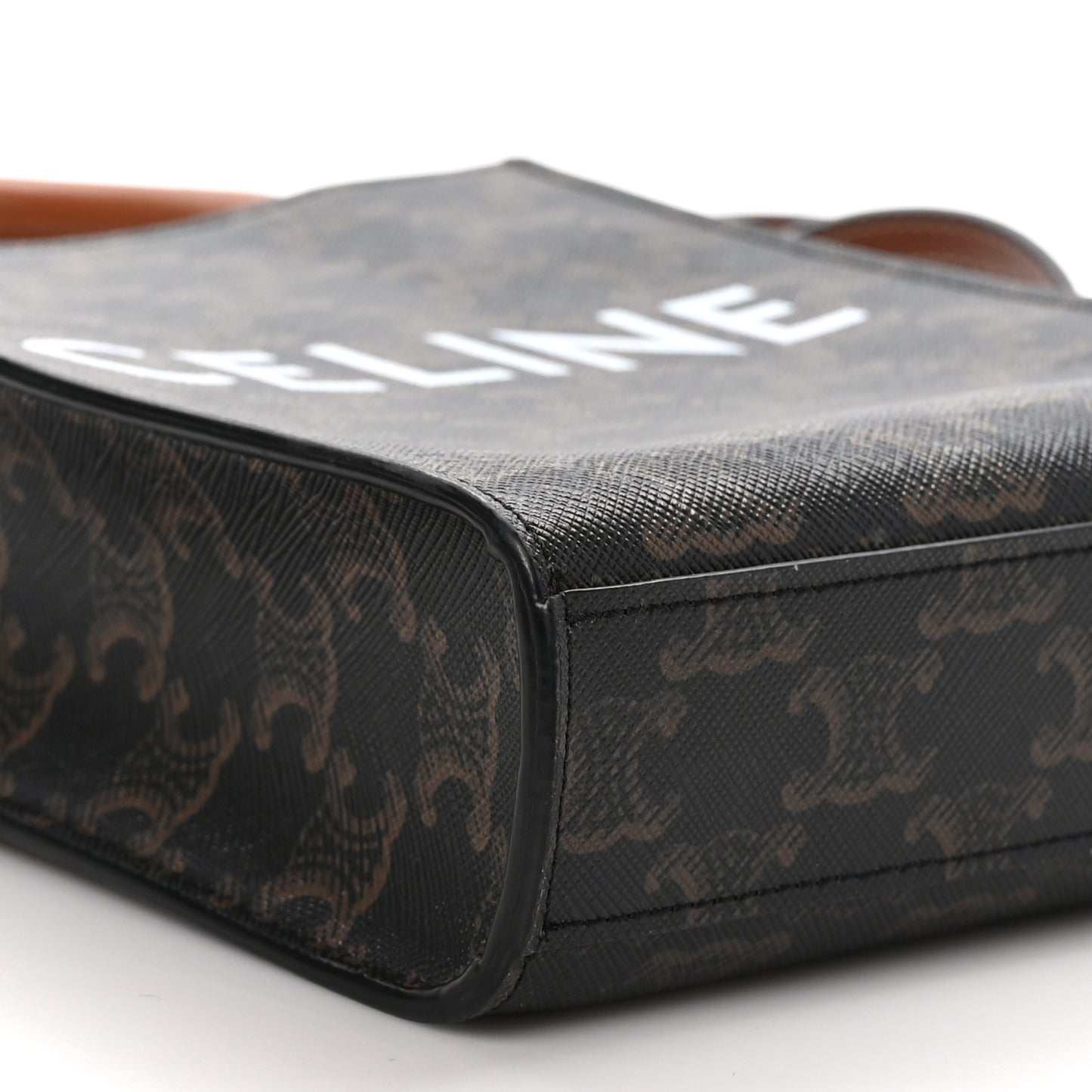 Triomphe Canvas Calfskin Mini Vertical Cabas Tan