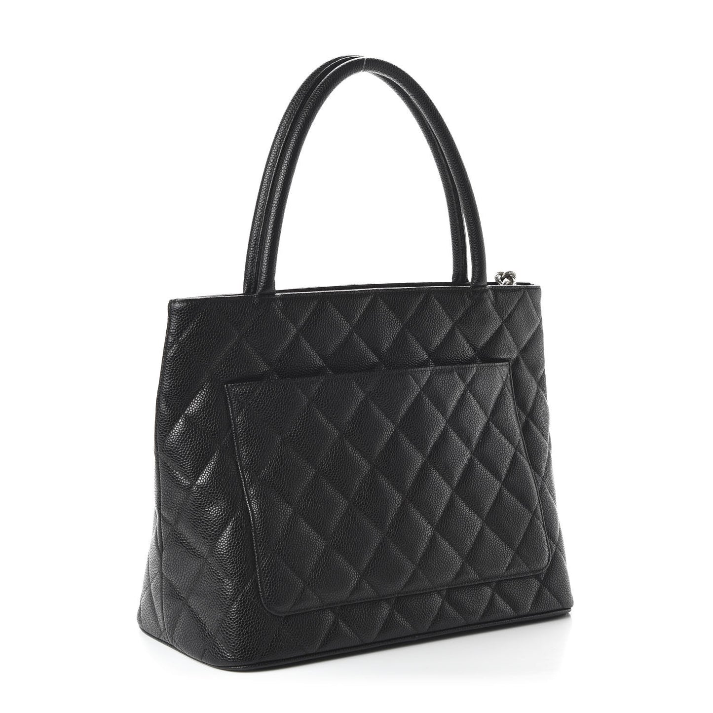 Caviar Quilted Medallion Tote Black