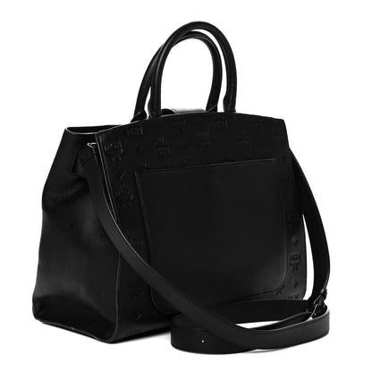MCM Calfskin Ottomar Monogram Medium Essential Tote Black 3 of 10