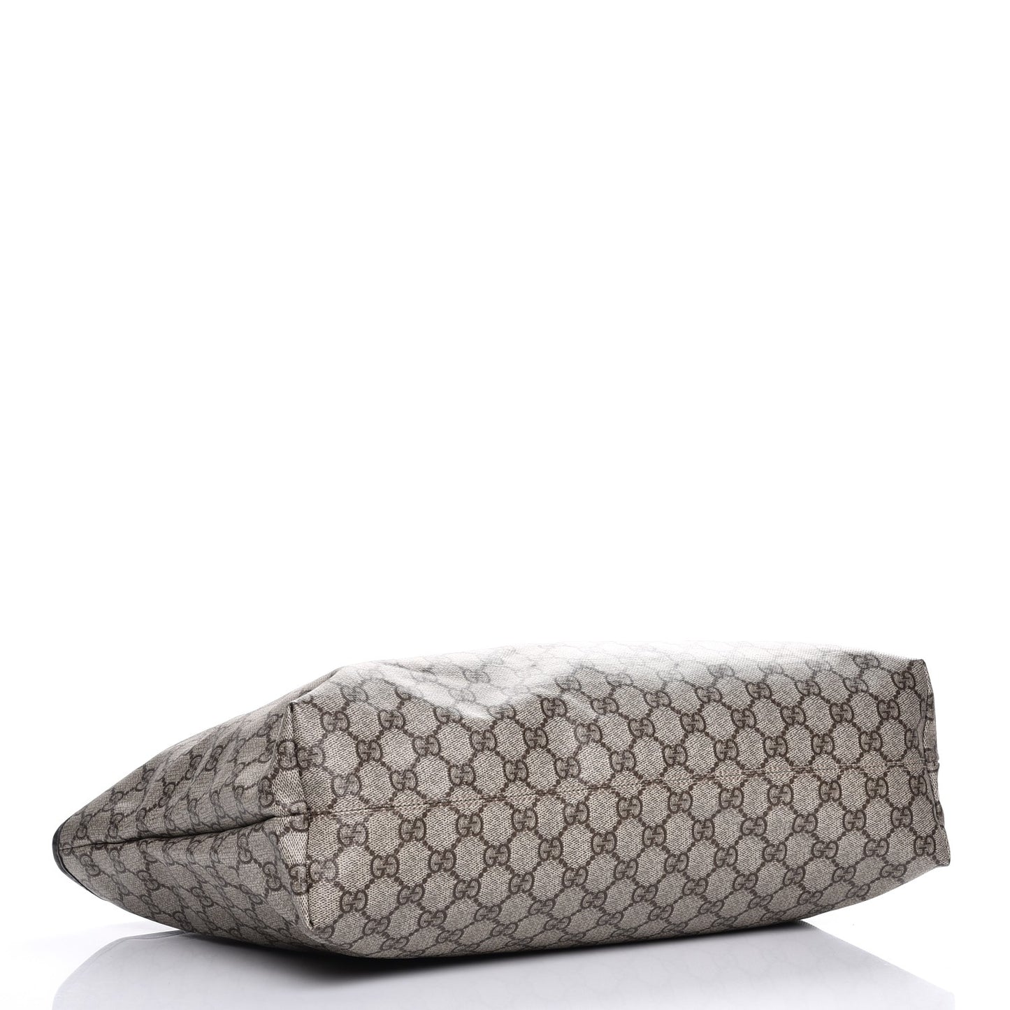 GG Supreme Monogram Medium Zippered Shopping Tote Dark Brown