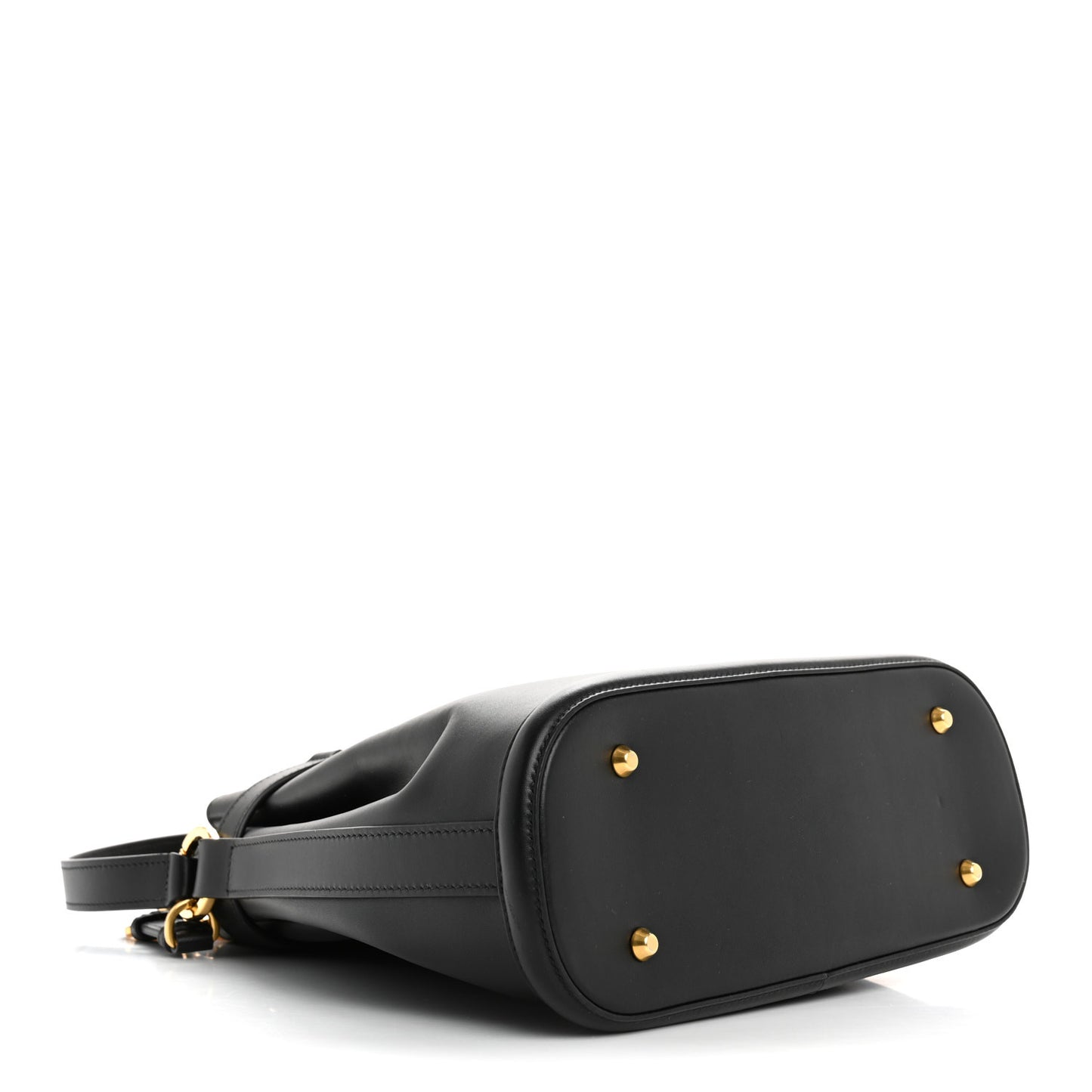 Calfskin CD Embossed Medium C'est Chain Bucket Bag Black