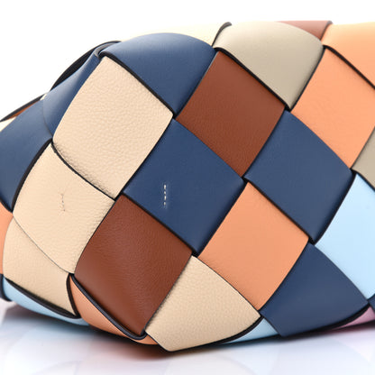 Loewe Calfskin Small Woven Basket Surplus Bag Soft Apricot Crystal Blue 6 of 12