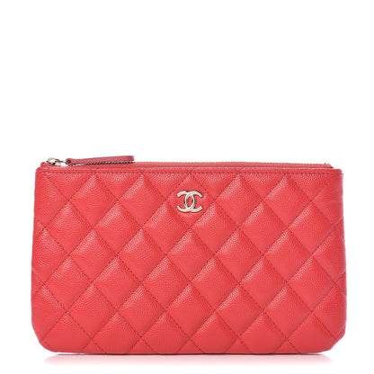Chanel Shiny Caviar Quilted Cosmetic Case Red 1 of 8