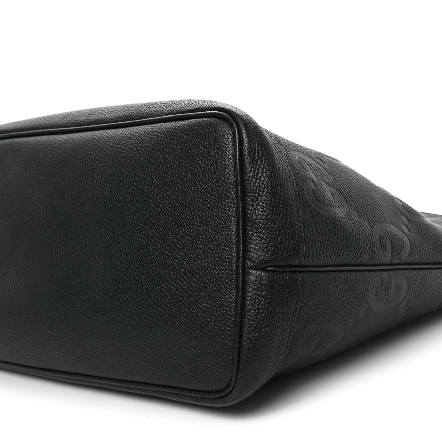 Monogram Jumbo GG Calfskin Web Large Shopping Tote Black