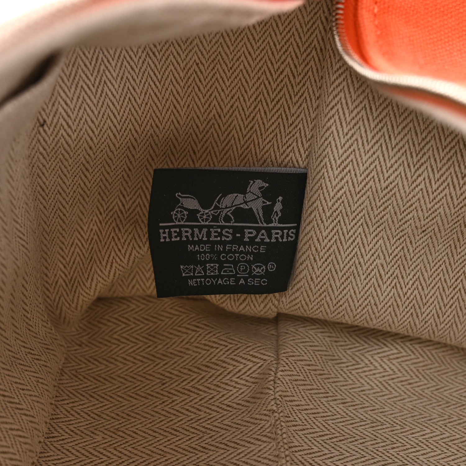 Hermes Canvas Small Bride-A-Brac Pouch Orange Burgundy 6 of 12