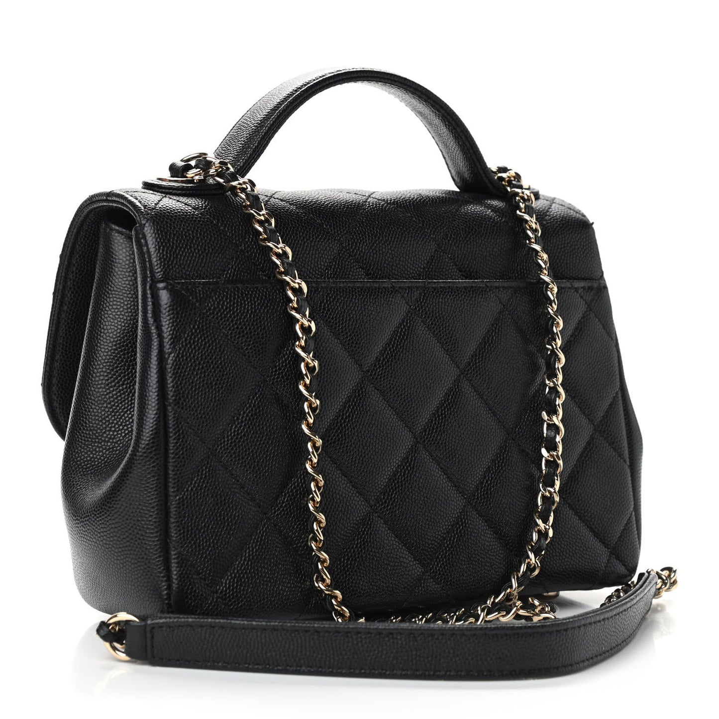 Caviar Quilted Small Business Affinity Flap Black
