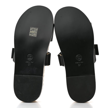 Chanel Lambskin Mules Elastic 37 Black 5 of 13