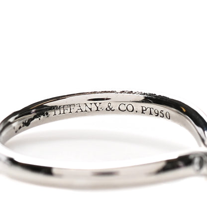 Tiffany Platinum Diamond Elsa Peretti Curved Wedding Band Ring 45 3.25 4 of 5