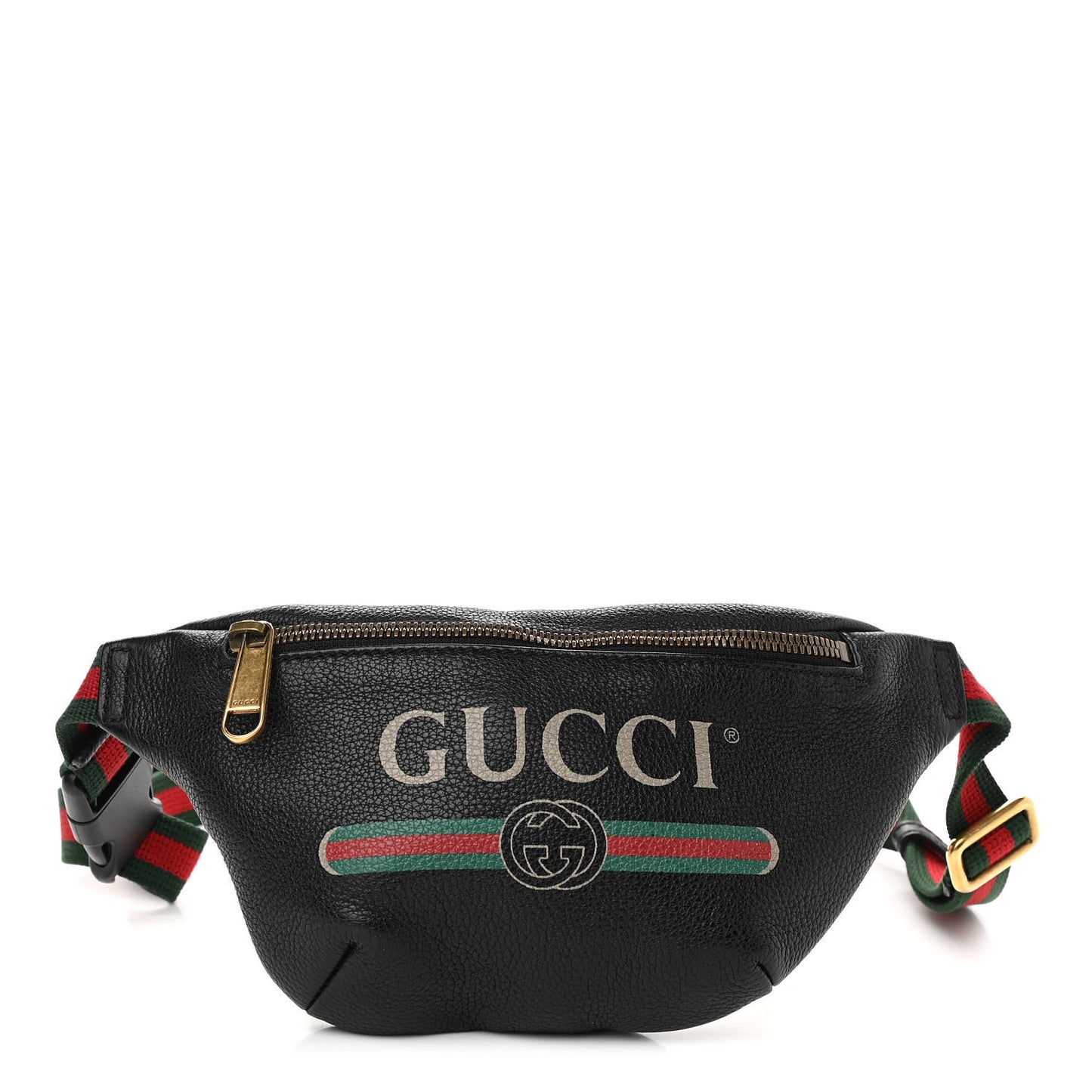 Grained Calfskin Small Logo Belt Bag Black