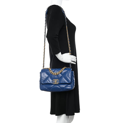 Chanel Lambskin Quilted Medium Chanel 19 Flap Blue 2 of 10