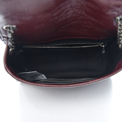 Saint Laurent Crinkled Calfskin Matelasse Monogram Niki Chain Wallet Dark Legion Red 5 of 9