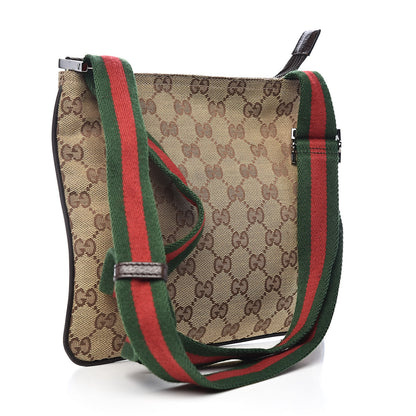 Gucci Monogram Web Small Flat Messenger Bag Brown 3 of 11