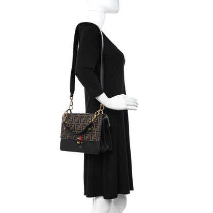 Fendi Vitello Liberty Bi-Color FF 1974 Embossed Kan I Shoulder Bag Black Maya 2 of 10