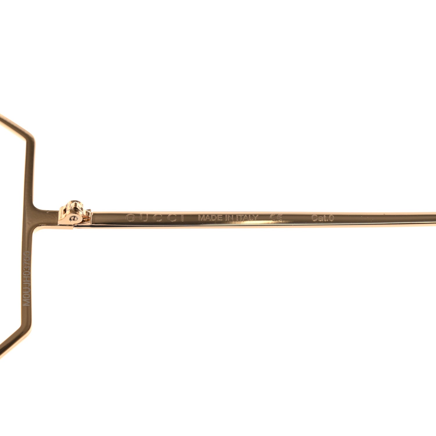 Gucci Metal Oversized Round Sunglasses GG0252S Gold 7 of 9