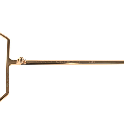 Gucci Metal Oversized Round Sunglasses GG0252S Gold 7 of 9