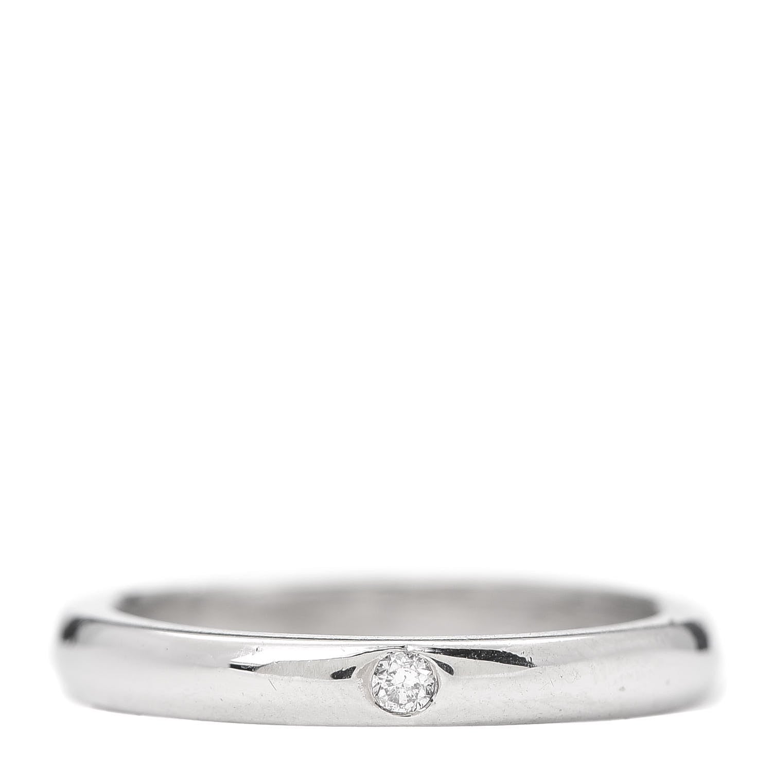 Tiffany Platinum Elsa Peretti Diamond Band Ring 49 4.75 1 of 6