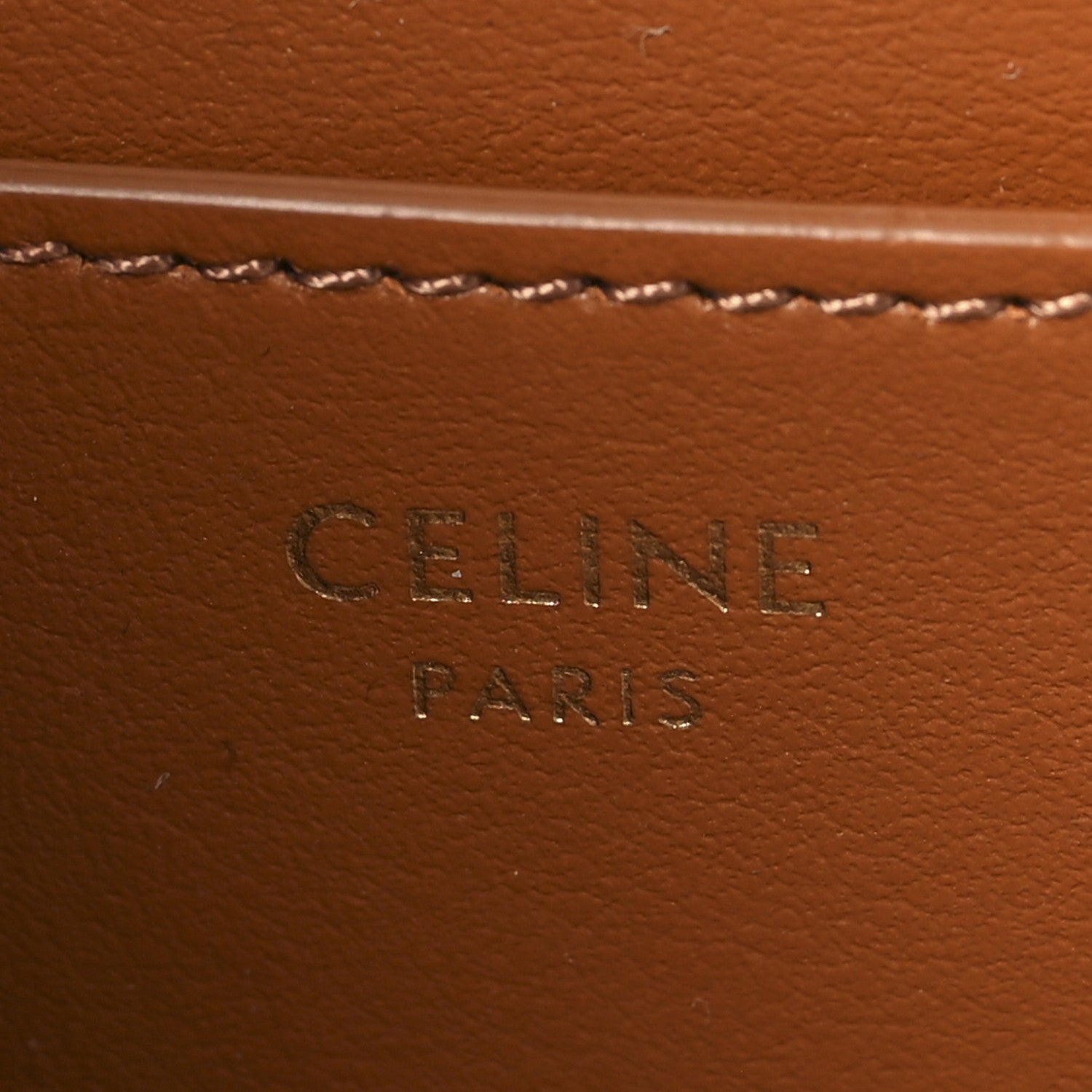 Celine Triomphe Canvas Calfskin Tabou Clutch on Strap Tan 6 of 9