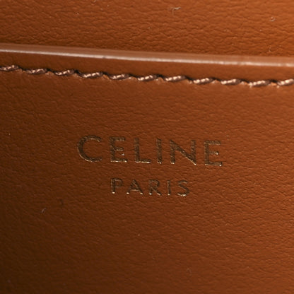 Celine Triomphe Canvas Calfskin Tabou Clutch on Strap Tan 6 of 9