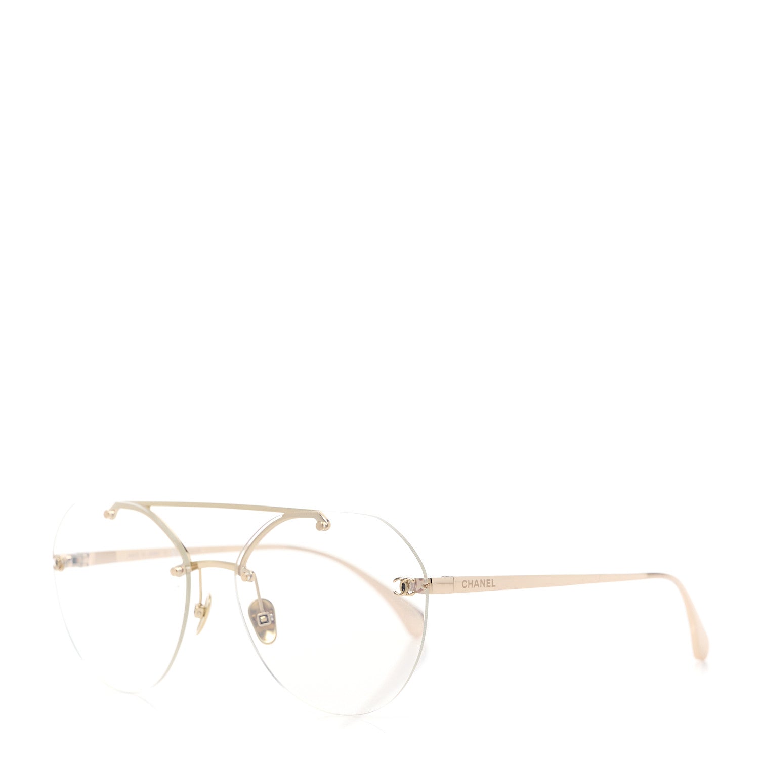 Chanel Titanium CC Pilot Aviator Sunglasses 4272-T Gold 1 of 8