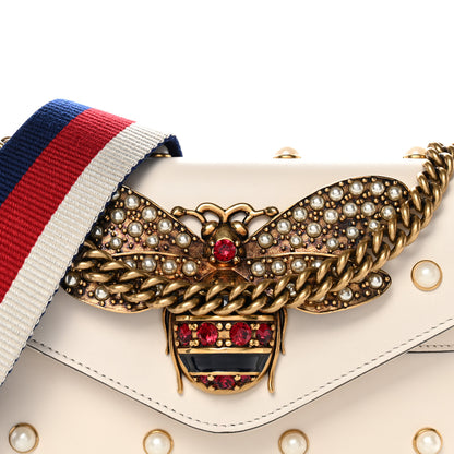 Gucci Nappa Pearl Studded Mini Queen Margaret Broadway Shoulder Bag Mystic White Mystic White 9 of 13