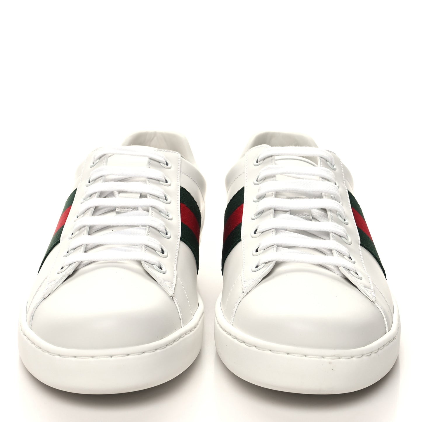 Calfskin Crocodile Web Mens Ace Sneakers 8.5 White Green