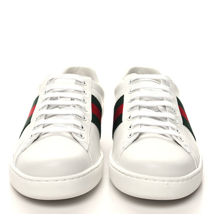 Gucci Calfskin Crocodile Web Mens Ace Sneakers 8.5 White Green 2 of 9