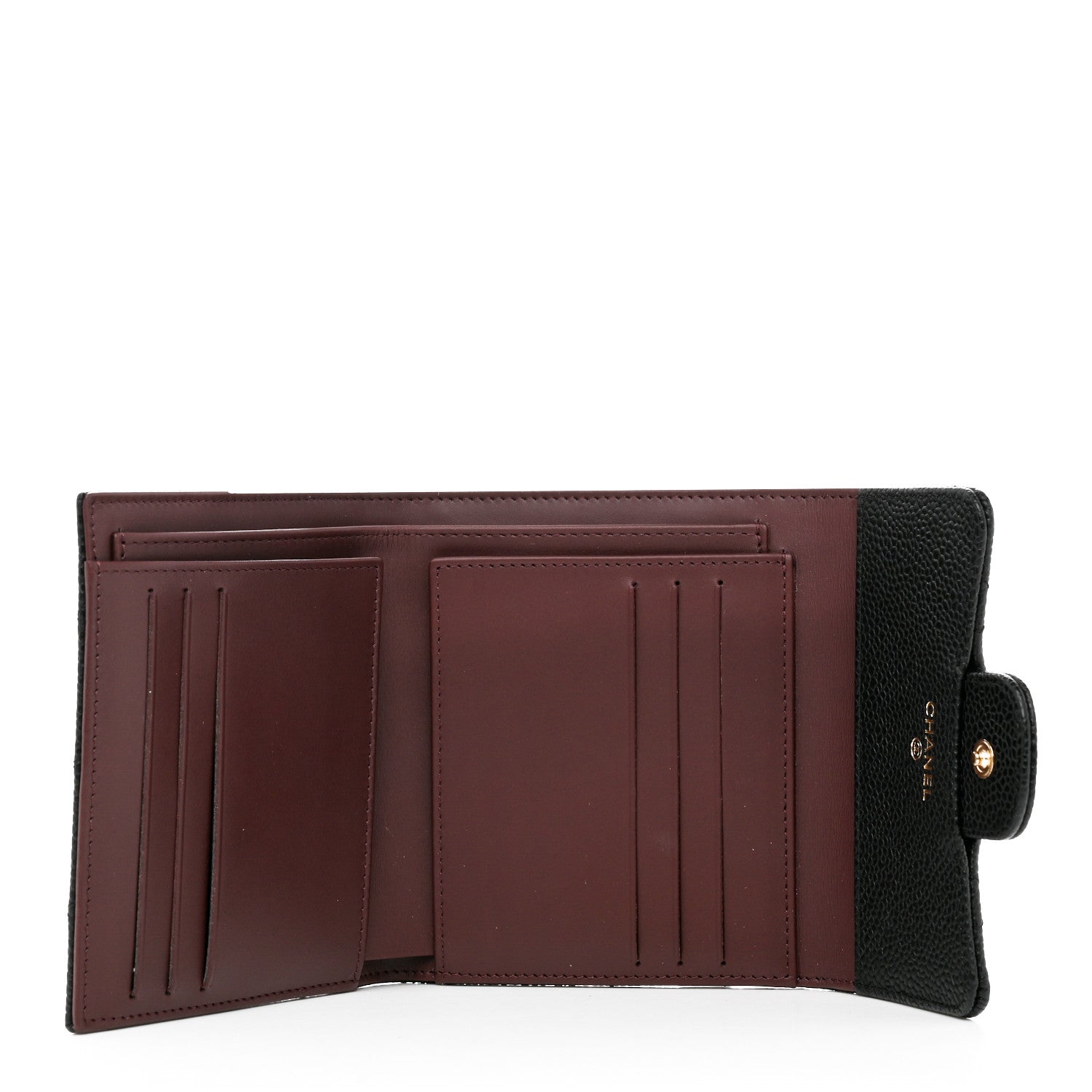 Chanel Caviar Quilted Compact Flap Wallet Black 5 of 9