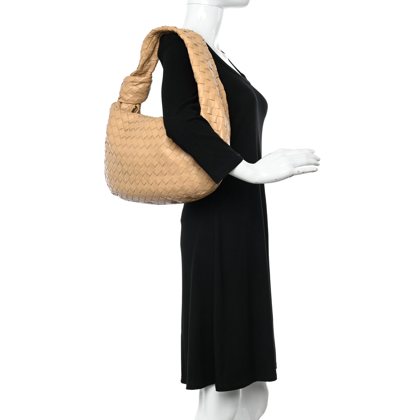Nappa Intrecciato Small Jodie Hobo Almond