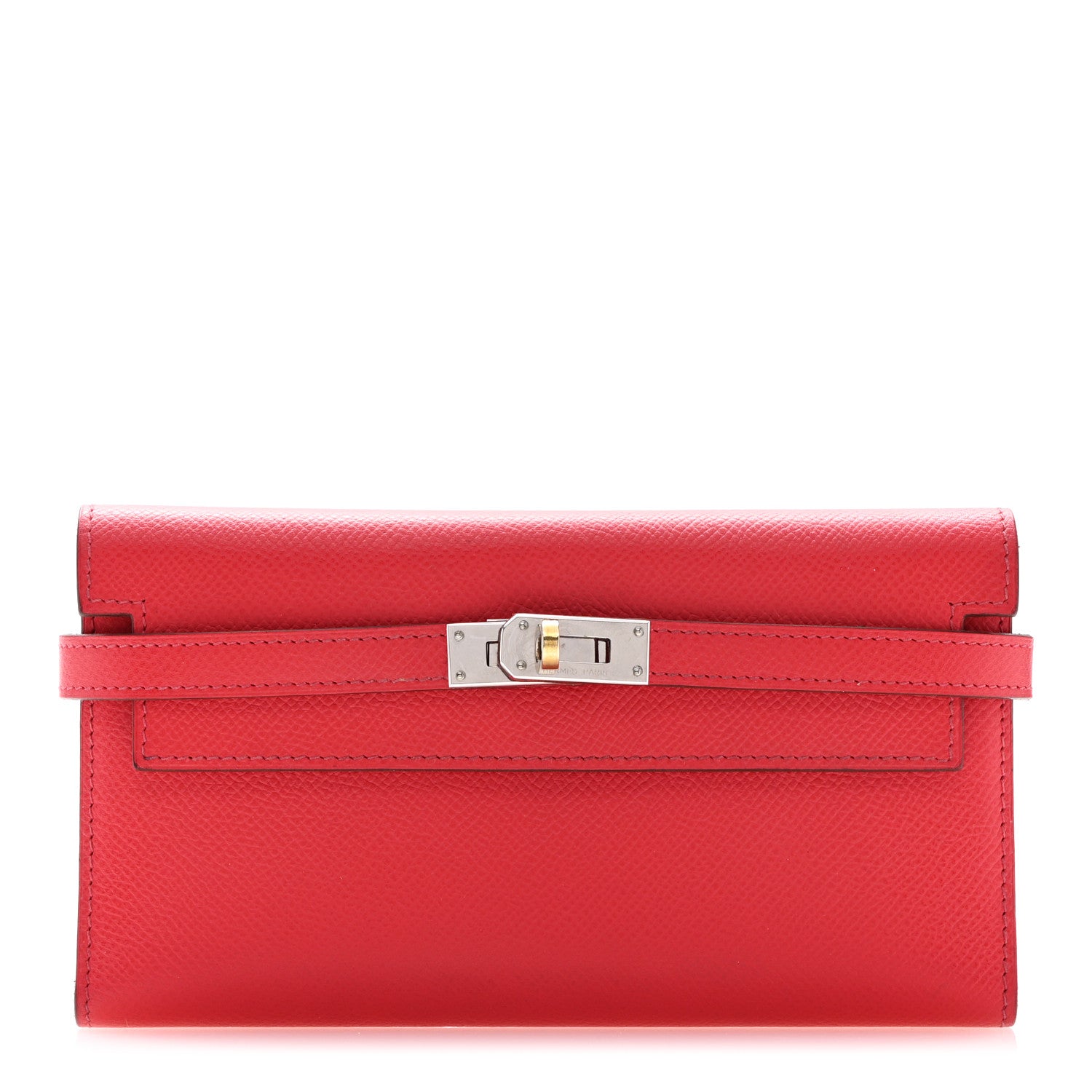 Hermes Epsom Kelly Tri-Fold Wallet Rouge Vif 1 of 13