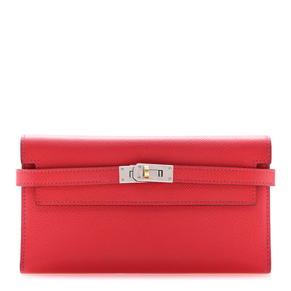 Hermes Epsom Kelly Tri-Fold Wallet Rouge Vif 1 of 13
