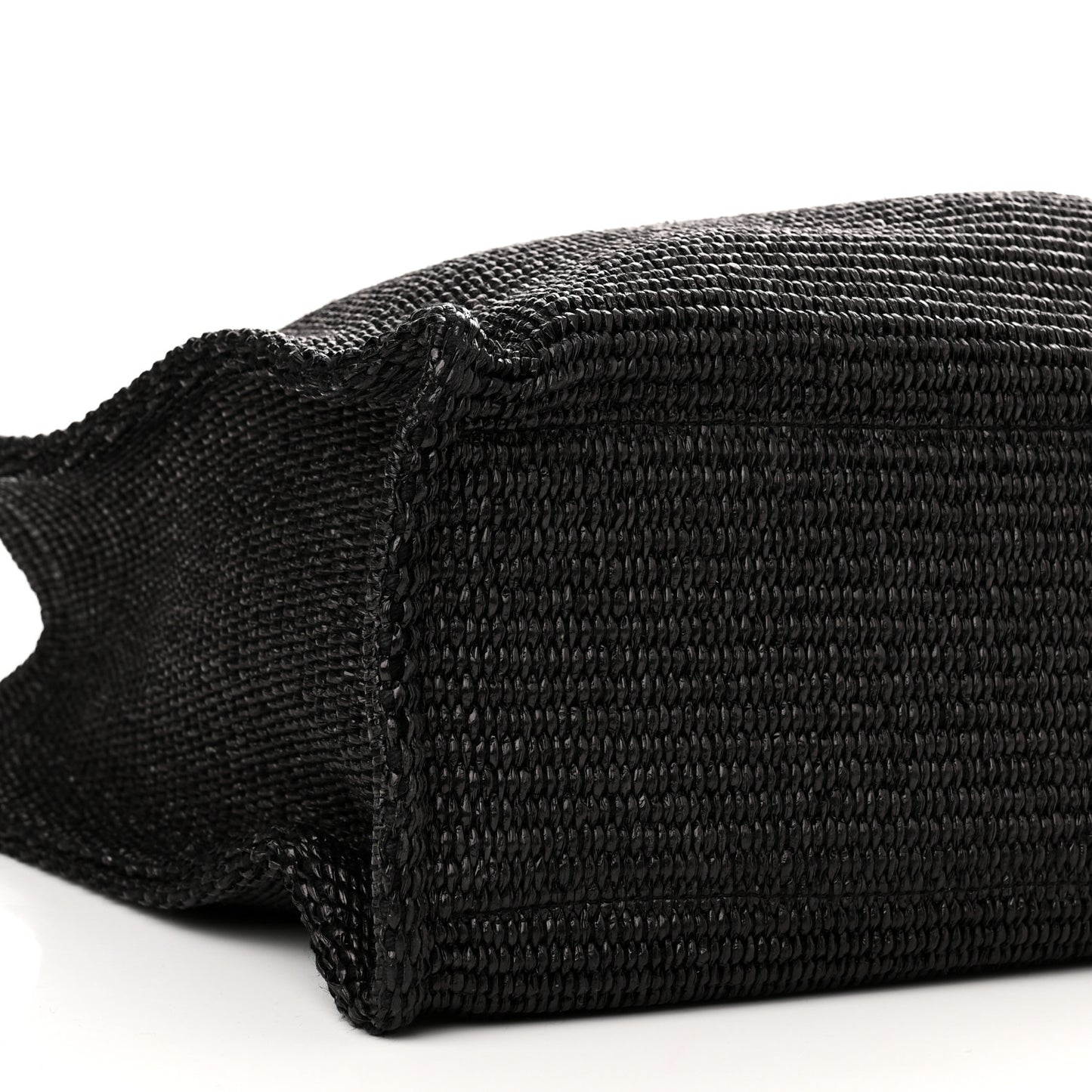 Raffia Large G Shopping Tote Black