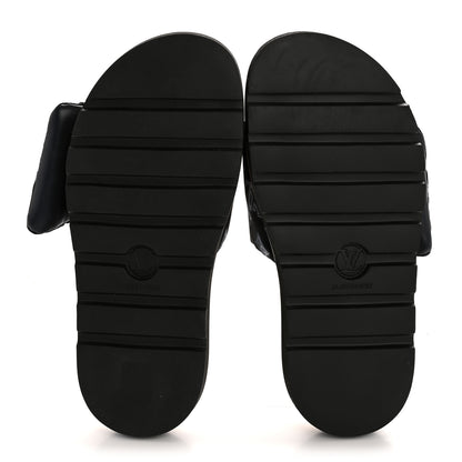 Louis Vuitton Nylon Monogram Womens Pool Pillow Comfort Mules 40 Navy Blue 6 of 9