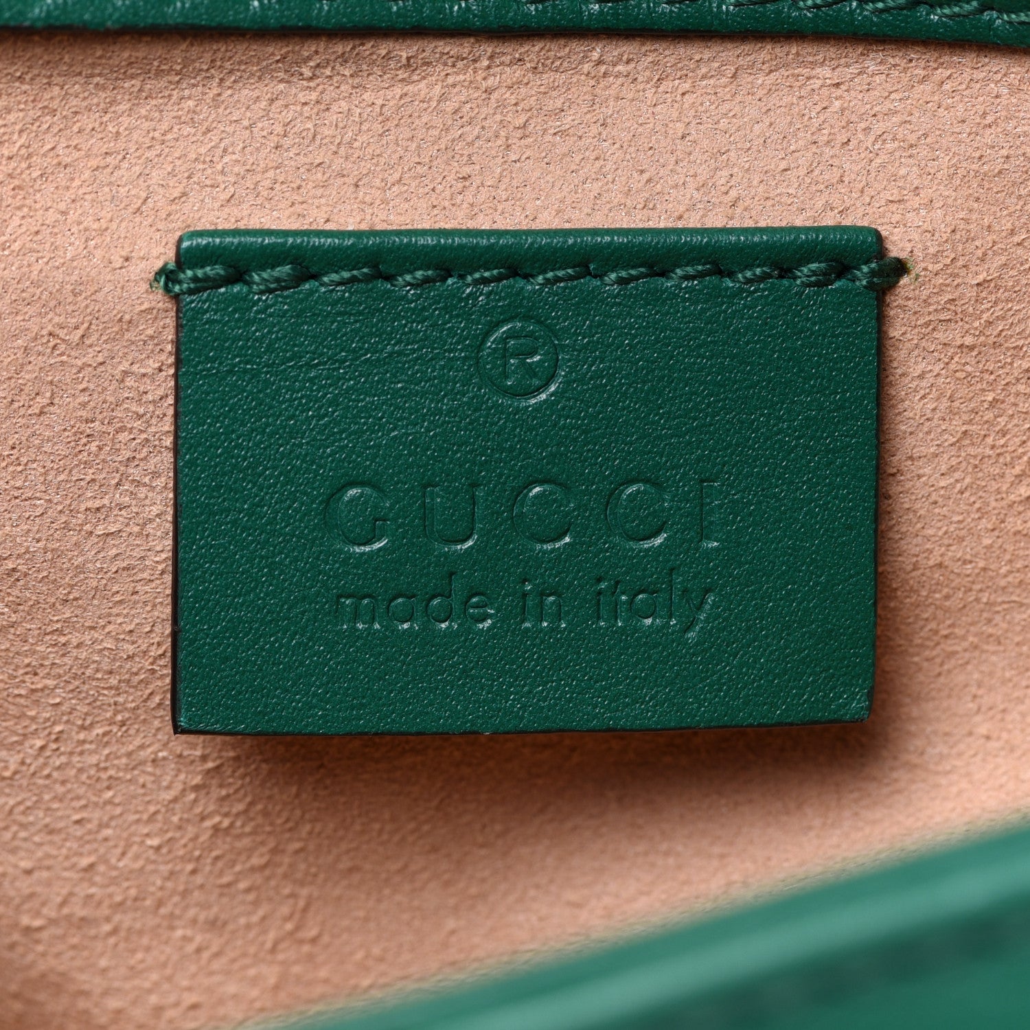 Gucci Calfskin Matelasse Super Mini GG Marmont Shoulder Bag Emerald Green 6 of 10