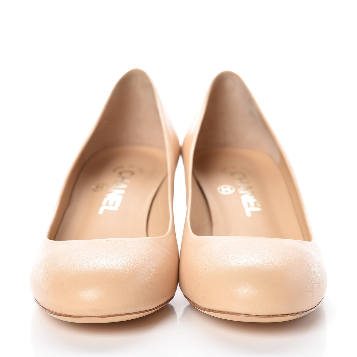 Chanel Lambskin CC Pumps 37 Beige 2 of 8