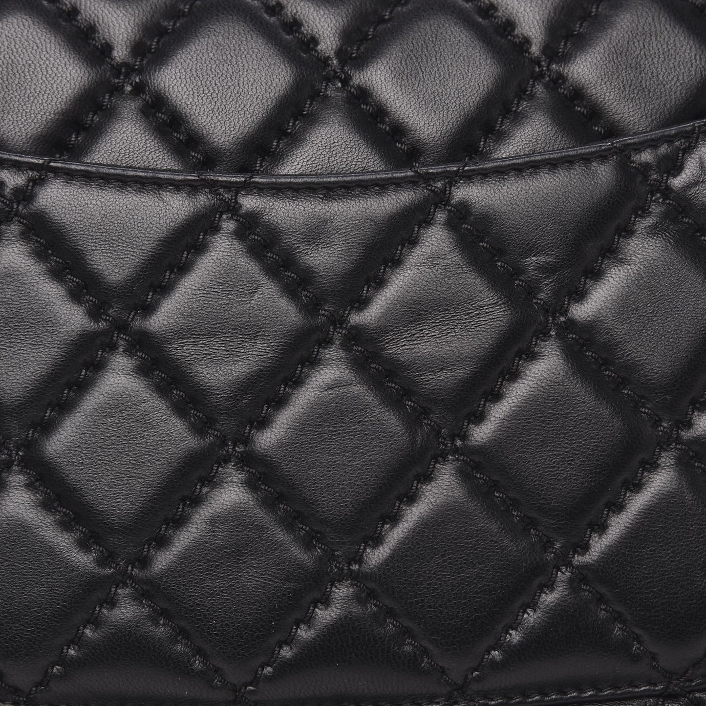 Lambskin Quilted Jumbo Easy Carry Flap Black
